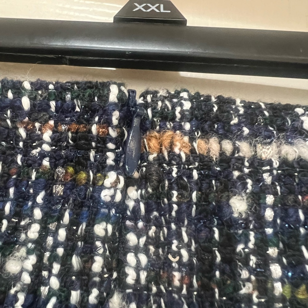 SANDRO Paris Marietha Navy Blue Tweed Mini SKIRT Preppy Old Money Academia SZ‎ 2 - Picture 8 of 12